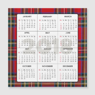 Tartan magnético quadrado de 2018 calendários