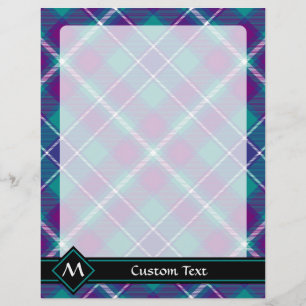 Tartan verde-marinho, roxo e azul