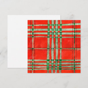 TARTAN VERMELHO SCOTT 5,25" Cartão Quadrado Plano