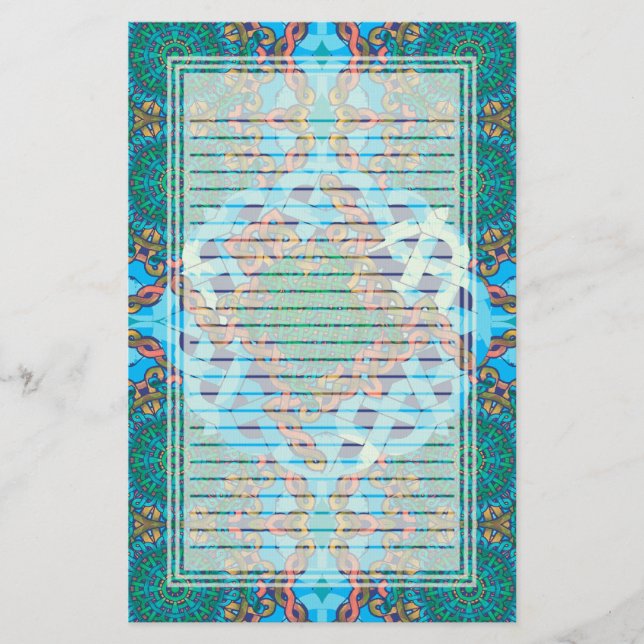 Tartaruga celta artigos de papelaria alinhados (Frente)