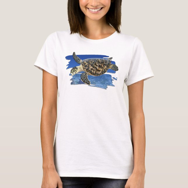 Tartaruga de mar de Hawksbill no t-shirt do (Frente)
