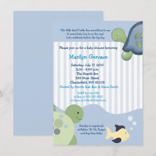 Tartaruga de Recife (4x6) Convite para Chá de fra