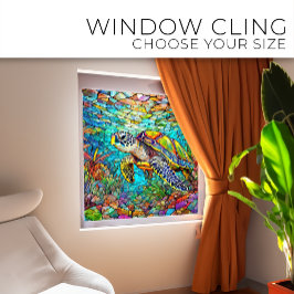 Tartaruga do mar tropical Arte de vidro manchada