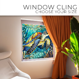 Tartaruga do mar tropical Arte de vidro manchada