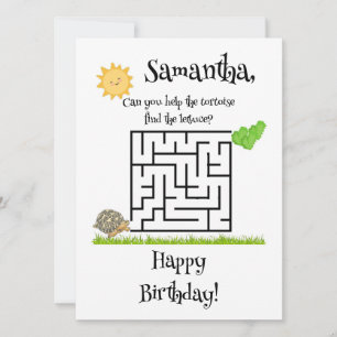 Tartaruga e alface, cartões de aniversário