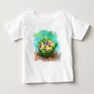 Tartaruga e Ladybug Tocando Xadrez Bebê T-Shirt Di