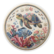 Tartaruga e Peixe de Colcha Patchwork