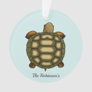 Tartaruga em ornamento acrílico azul claro