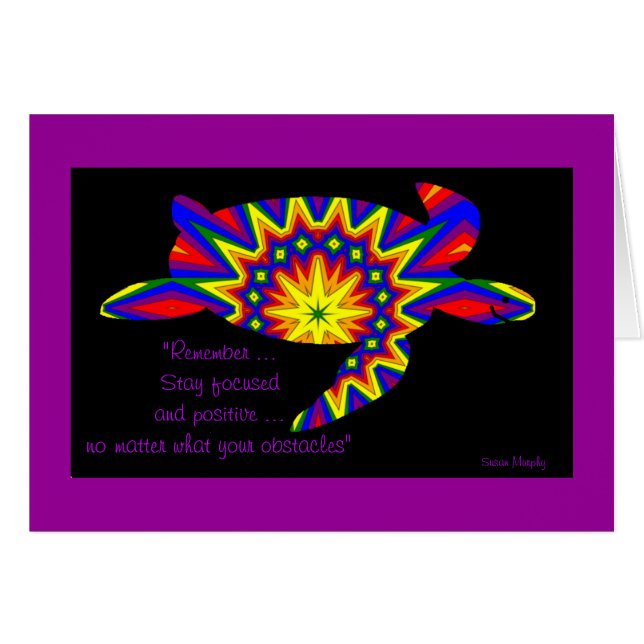 Tartaruga Kaleidoscopic com cartão 1 das citações (Frente Horizontal)