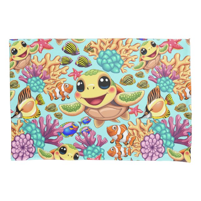 Tartaruga Marinha Bebê Feliz e Fofa Personagem (Frente)