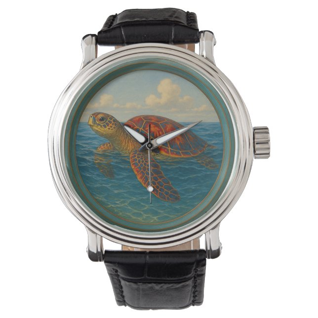 Tartaruga Marinha eWatch Relógio (Frente)