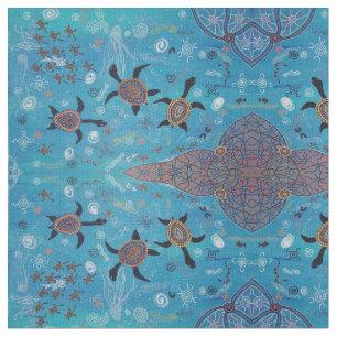 Tartaruga que sonha o tecido aborígene do design