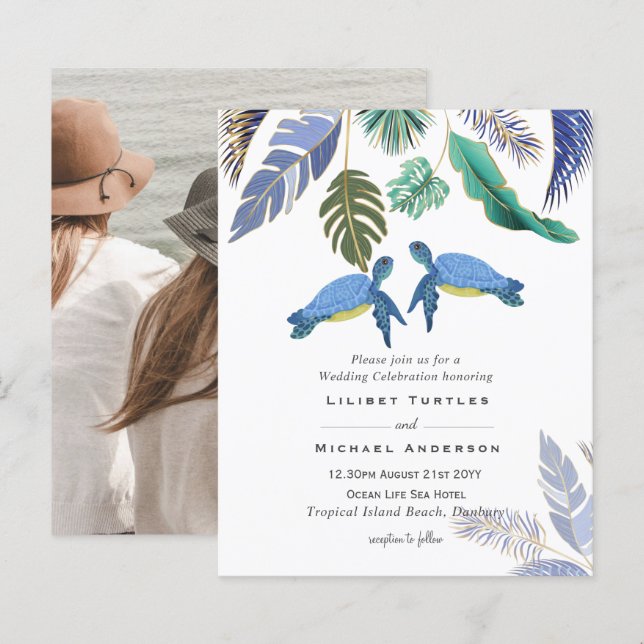 Tartarugas do Mar Casadas Amarelo Azul (Frente/Verso)