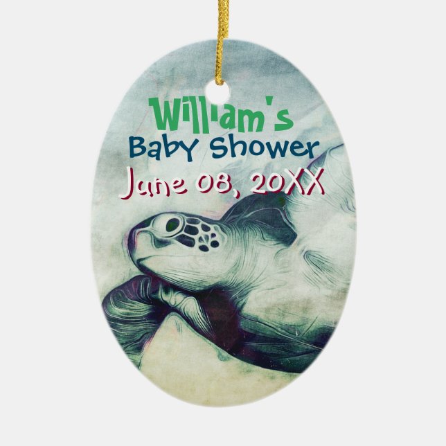 Tartarugas do Mar Verde Voadoras | Ornamento (Frente)