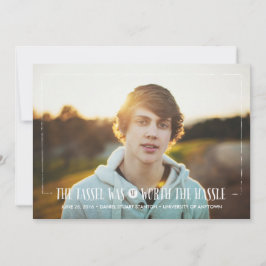 Tassel vale Hassle no Anúncio do Formando Branco