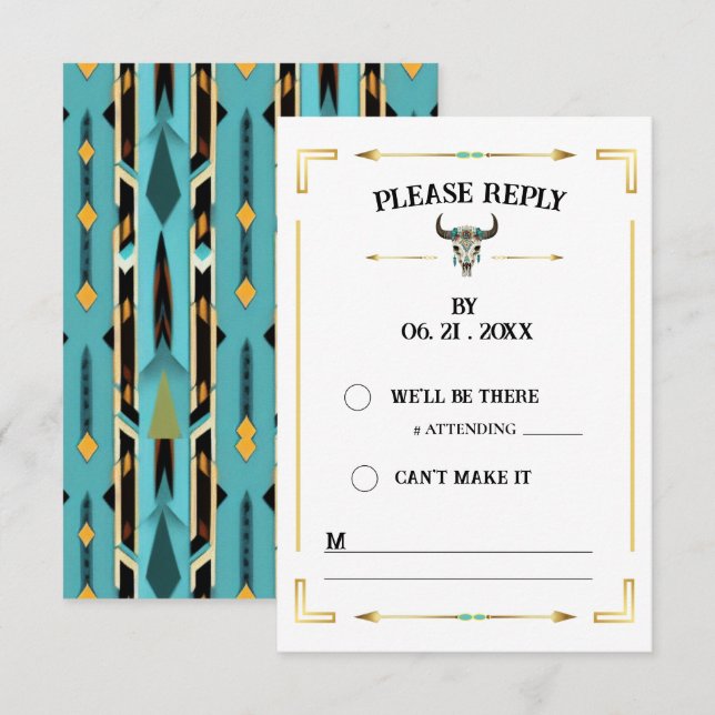 Tatanka Bison Yellowstone Western Ranch Reply Card (Frente/Verso)