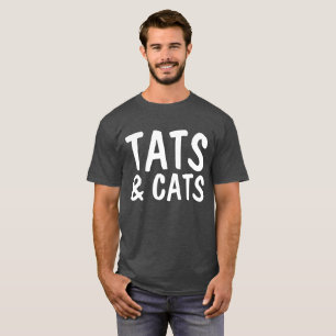 TATS E GATOS, t-shirt do gato do AMANTE do