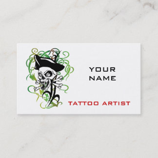 Tattoo Artist Cartões de visitas Skull Pirate