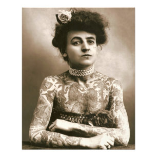 Tattooed com a senhora Framable Foto do Victorian