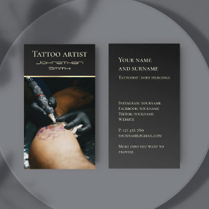 Tatuador de tatuagem Cartão de visita