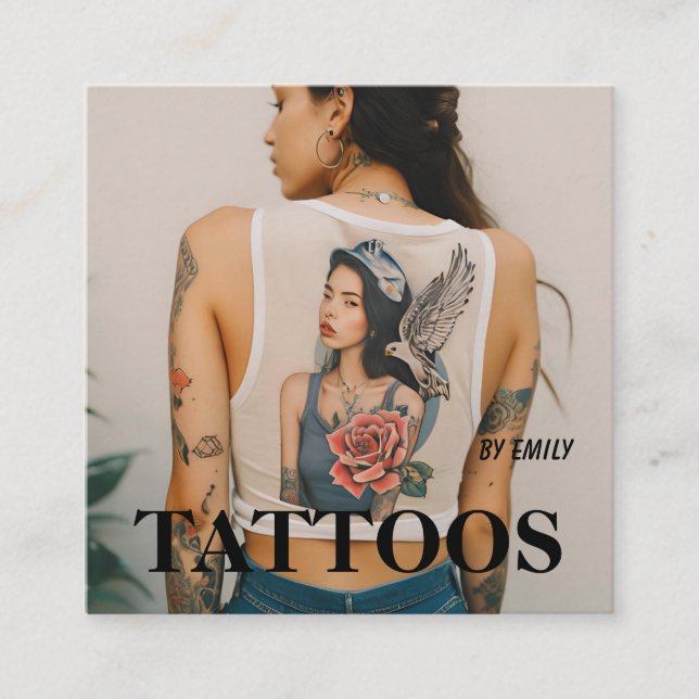 Tatuagem Artista Cartão de visita Gráfico (Frente)