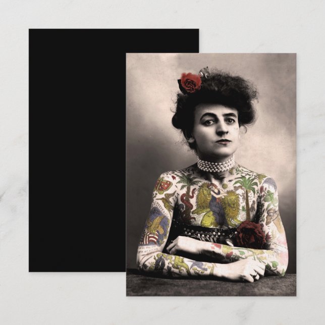 Tatuagem Artista Vintage Fotografia Convite (Frente/Verso)