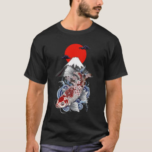 Tatuagem Asiática Peixe Koi Japonês Camisetas