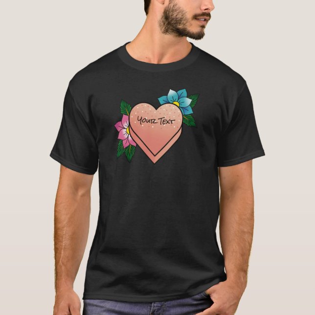 Tatuagem Cardíaca Flor Candy - Crie A Sua Camisa (Frente)