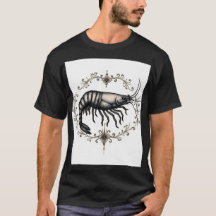 Tatuagem Clássica Flash Shrimp T-Shirt Design