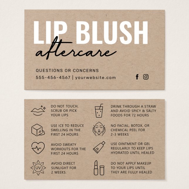 Tatuagem de Blush Moderno de Lip Kraft Premium apó (Frente & Verso)