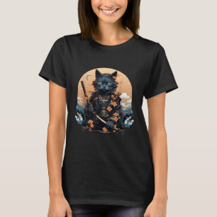 Tatuagem de Camisa de Gato de Samurai Japonês Boni