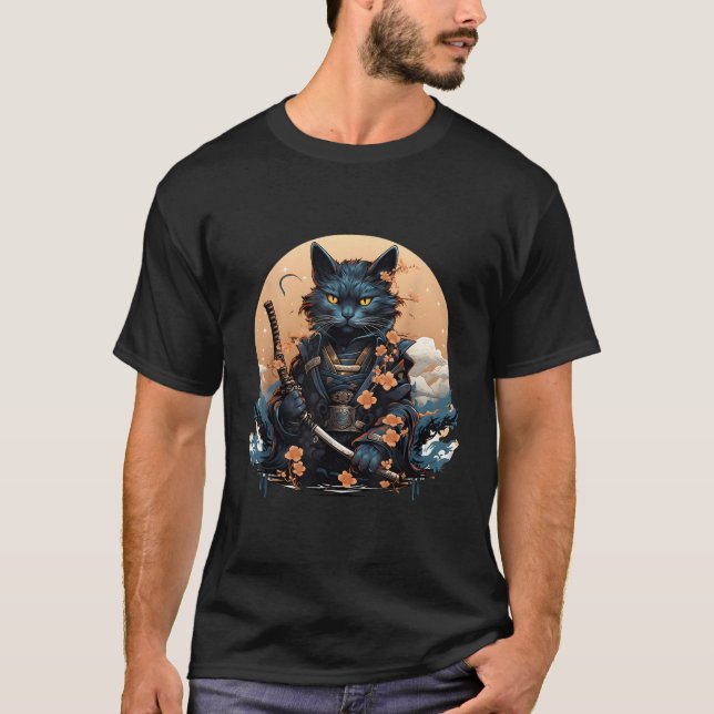 Tatuagem de Camisa de Gato de Samurai Japonês Boni (Frente)