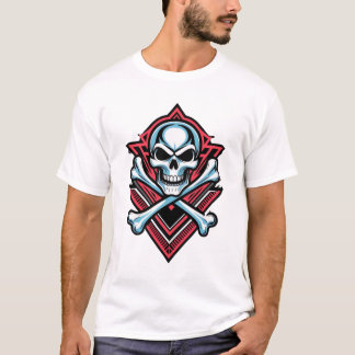 Tatuagem de T-Shirt de Rock & Roll Skull & Crossbo
