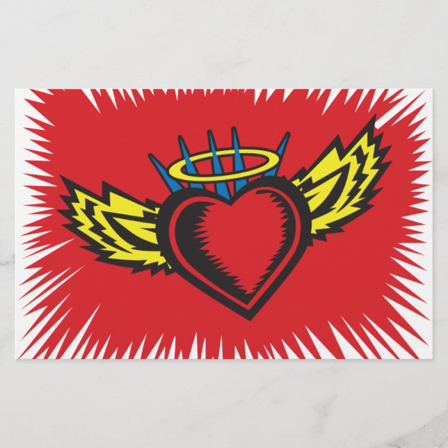 Tatuagem do Coração do Anjo Voador (Frente)