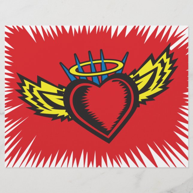 Tatuagem do Coração do Anjo Voador (Frente)