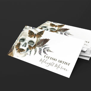 Tatuagem do crânio Artista QR Cartão de visita