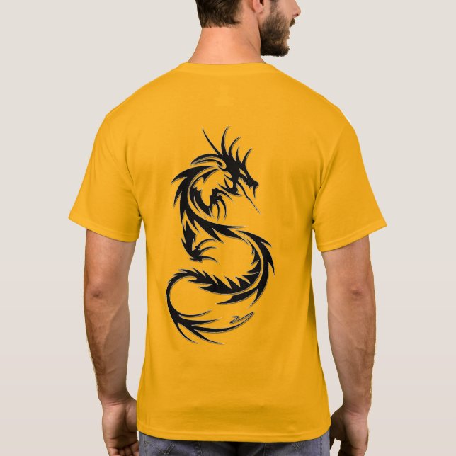 Tatuagem do Dragão Trending Style T-Shirt (Verso)