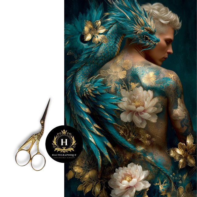 Tatuagem Homem Dragão Fantasia Papel Tecido (Criador carregado)