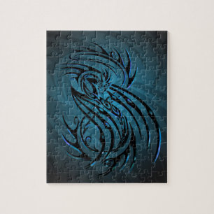 tatuagem legal do quebra-cabeça tribal do dragão