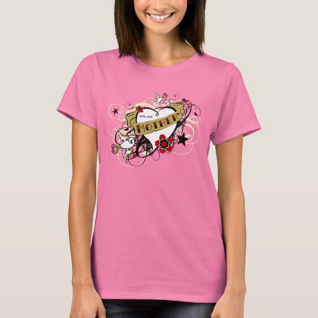 Tatuagem MOM Heart & Swallow T-shirt (Frente)