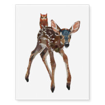 Tatuagem provisório da JOVEM CORÇA & da CORUJA