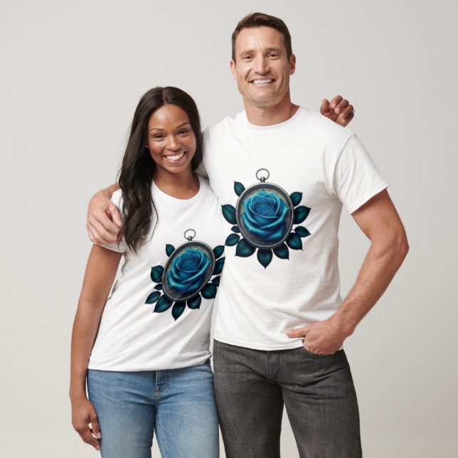 Tatuagem - Rosa Compass T-Shirt - Símbolo de Amor (Unissex)