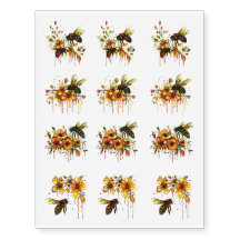 Tatuagens de Decoupage de Abelha Melífera Floral F