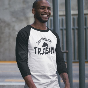 Tatuagens são uma Droga Camiseta Raglan 3/4 Manga