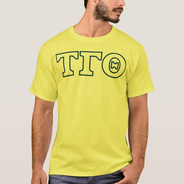 Tau Gamma Theta Letters T-Shirt - Blue Outline (Frente)