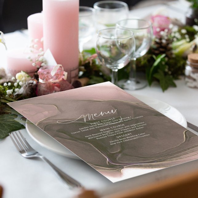 Taupe do menu de casamento do fluxo de tinta ID762 (Criador carregado)