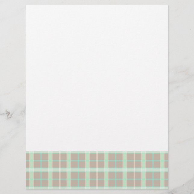 Taupe e Xadrez de Seafoam (Frente)