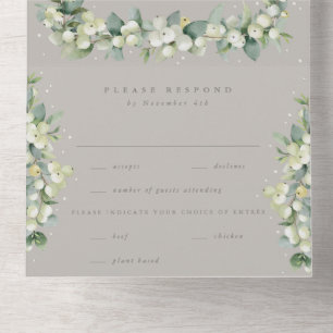 Taupe/Greige Snowberry+Eucalyptus Casamento no inv