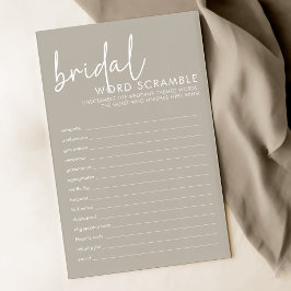 Taupe Minimalista do Jogo de Palavra do Chá de pan