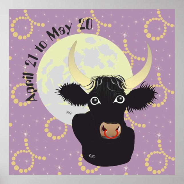 Taurus abril 21 to May 20 de poster & espécie (Frente)